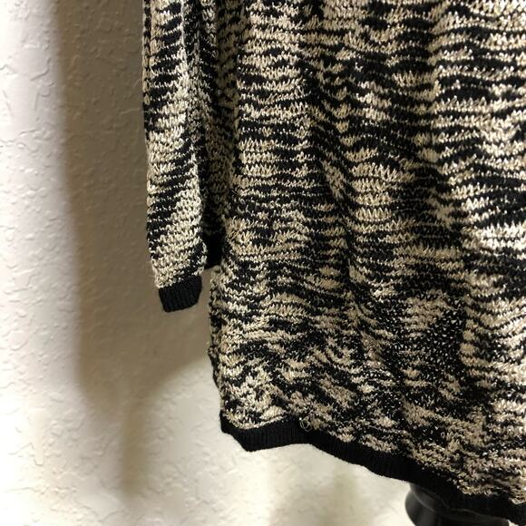 Cache black gold metallic animal print open front long cardigan size Small - Picture 5 of 13